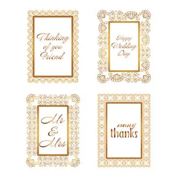 Elegant Lace Border Frames laser cut Picture Frames Stock Illustration