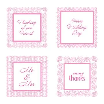 Elegant Lace Border Frames laser cut Picture Frames Stock Illustration