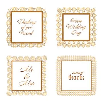 Elegant Lace Border Frames laser cut Picture Frames Stock Illustration