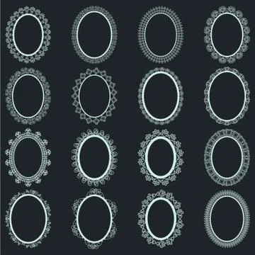 Elegant Lace Borders Frames laser cut Stock Illustration