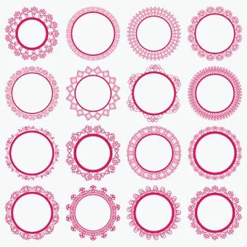 Elegant Lace Borders Frames laser cut Stock Illustration