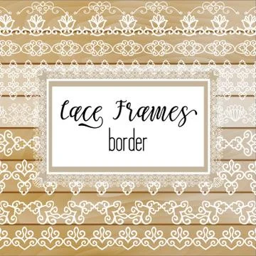 Elegant Lace Borders Frames laser cut Stock Illustration