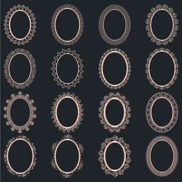 Elegant Lace Borders Frames laser cut Illustrazione stock