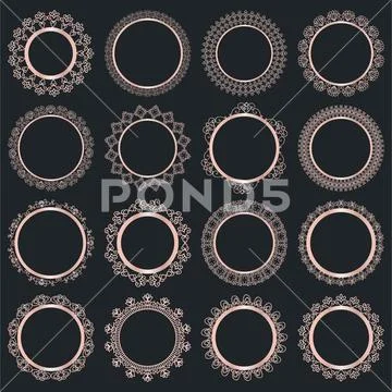 Elegant Lace Borders Frames laser cut Stock Illustration