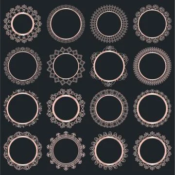 Elegant Lace Borders Frames laser cut Stock Illustration