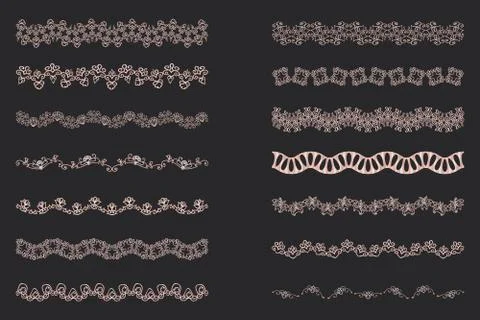 Elegant Lace Borders Frames laser cut Stock Illustration