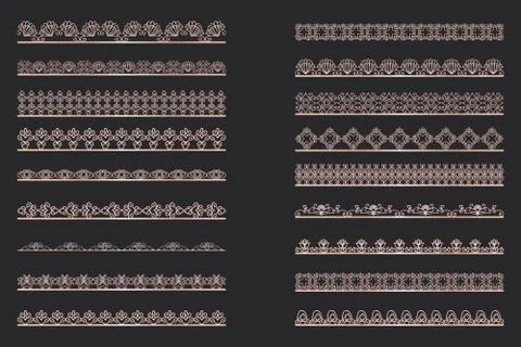 Elegant Lace Borders Frames laser cut Stock Illustration
