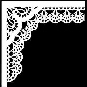 Elegant Lace Collar Design Vector Art Illustration for Fashion and Textile Stock Illustration