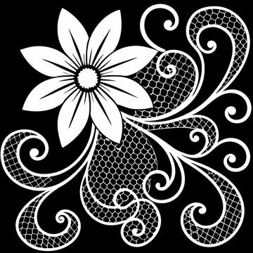 Elegant Lace Pattern Design for Printable Art and Fabric Applications Illustrazione stock
