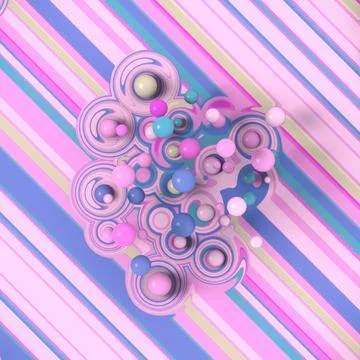 Elegant Lavender 3D Abstract Pattern with Soft Wavy Textures 스톡 일러스트