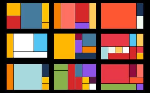 Elegant layout grid template collection for presentation, web, and print desi Stock Illustration