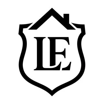 Elegant LE Monogram Logo Design with Crown and Ornamental Frame Stock Illustration