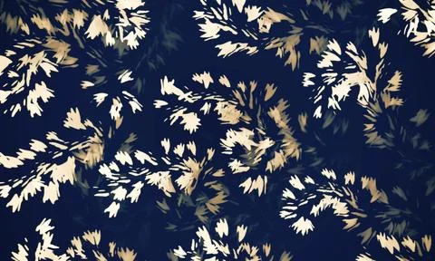 Elegant leaf branch pattern on dark blue background Stock Illustration