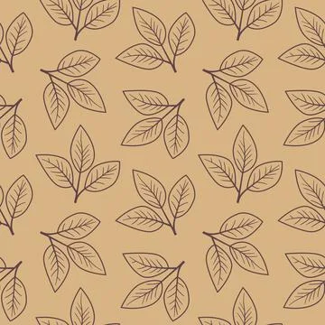 Elegant leaf pattern.  Subtle, repeating design featuring stylized foliage on Stock Illustration