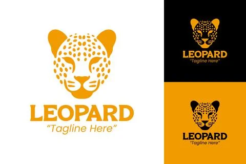 Elegant Leopard Head Logo for Digital and Print Stock Illustration