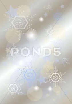 Elegant light background with snowflakes and stars Stock Illustration