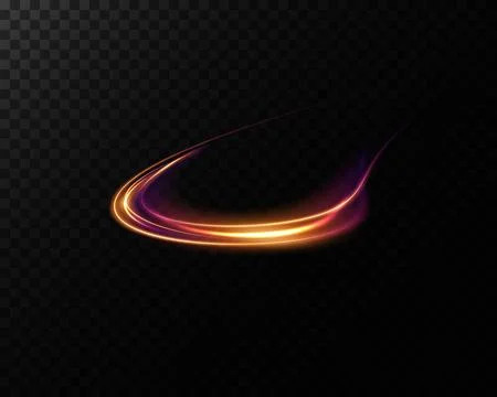 An elegant light trail featuring gradient colors is showcased beautifully on a Illustrazione stock