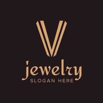 Elegant line vector V logotype. V logo vector イラスト素材