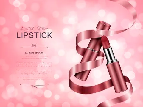 Elegant lipstick ads Stock Illustration