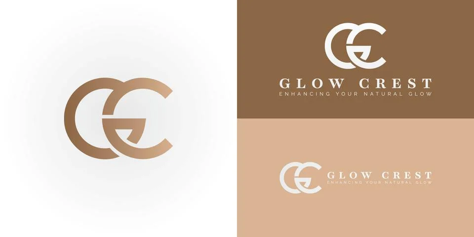 The elegant logo uniquely intertwines the initials GC Stock Illustration