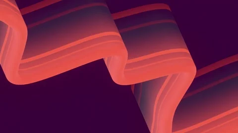 Elegant loop animation with a curving ribbon-like shape. 3d rendering 4K Stock Footage 304415407