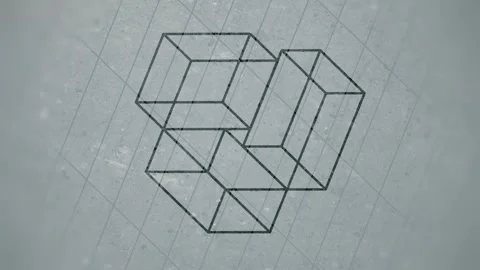 Elegant loop animation of dark shapes on a light gray background. 3d rendering Stock Footage 292804047