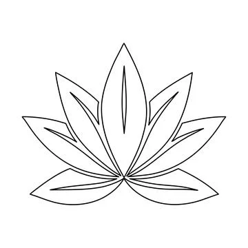 Elegant Lotus Leaf Logo Vector Icon Minimal Floral Nature Symbol Black and .. Stock Illustration