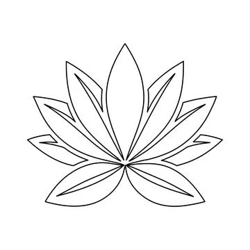 Elegant Lotus Leaf Logo Vector Icon Minimal Floral Nature Symbol Black and .. Stock Illustration