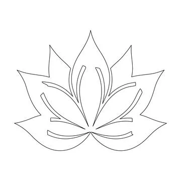 Elegant Lotus Leaf Logo Vector Icon Minimal Floral Nature Symbol Black and .. Stock Illustration