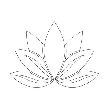 Elegant Lotus Leaf Logo Vector Icon Minimal Floral Nature Symbol Black and .. Stock Illustration