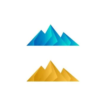 Elegant low poly mountain vector Stock Illustration