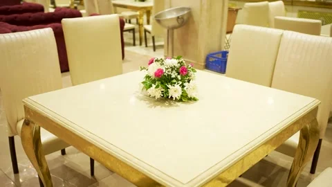 Elegant Luxury Dining Table Setup Stock Footage 341395792