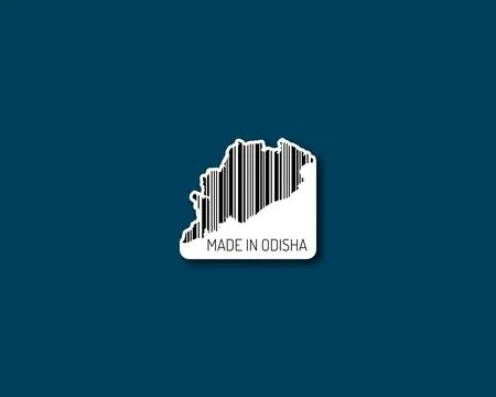 Elegant “Made in Odisha” barcode Stock Illustration