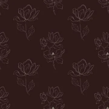 Elegant magnolia pattern in seamless textile design with rich background Illustrazione stock