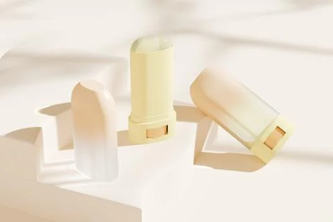 Elegant makeup Foundation Stick packaging mockup, Deodorant packaging Stock Illustration