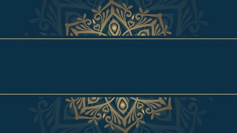 Elegant Mandala Background with Copy Space in Deep Teal and Gold. Stock Footage 325362135