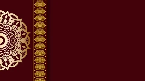 Elegant Mandala Border on Deep Red Background. Stock Footage 325363036