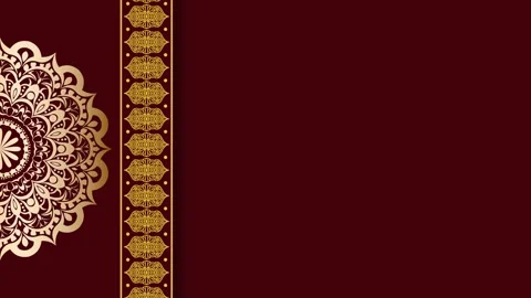 Elegant Mandala Border on Deep Red Background. Stock Footage 325363432