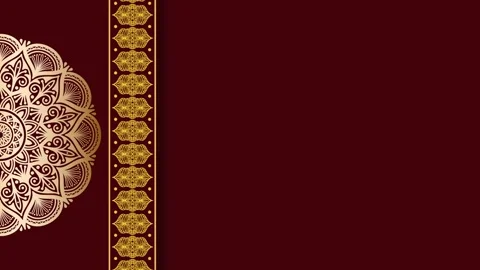 Elegant Mandala Border on Deep Red Background. Stock Footage 325364755