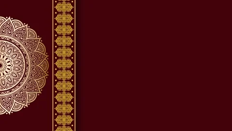 Elegant Mandala Border on Deep Red Background. Stock Footage 325365278