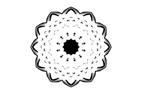 Elegant Mandala Circular Pattern Monochrome Design Stock Illustration