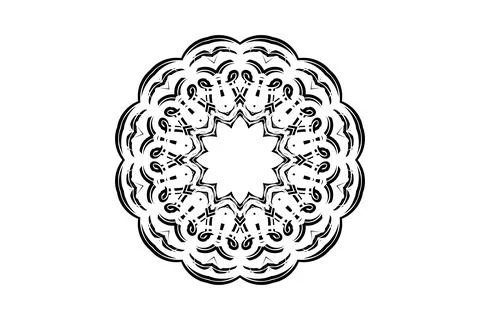 Elegant Mandala Circular Pattern Monochrome Design Stock Illustration