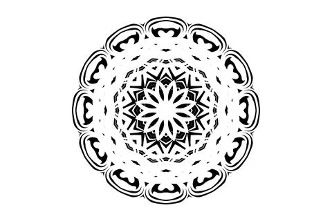 Elegant Mandala Circular Pattern Monochrome Design Stock Illustration