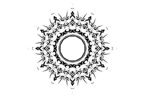 Elegant Mandala Circular Pattern Monochrome Design Stock Illustration