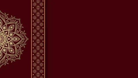 Elegant Mandala Design on Deep Red Background with Decorative Border. Stock-Footage 325362075