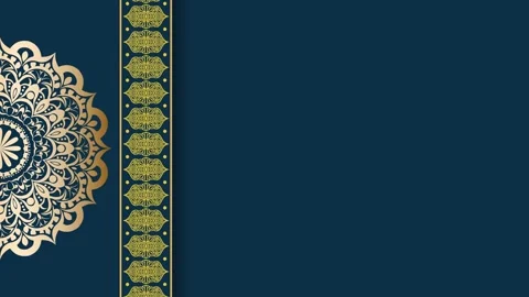 Elegant Mandala Design on Deep Teal Background with Decorative Border. Stock Footage 325363368