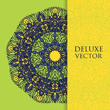 Elegant mandala pattern, round lacy background. Business brochure, flyer desi Stock Illustration