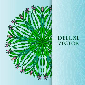 Elegant mandala pattern, round lacy background. Business brochure, flyer desi Stock Illustration