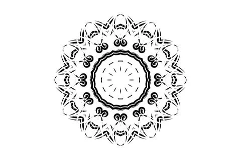 Elegant Mandala Pattern Star Motif and Circular Design Stockillustratie