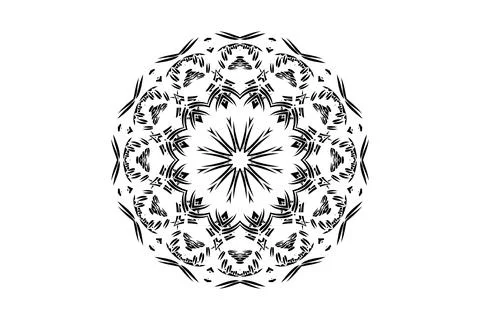 Elegant Mandala Pattern Star Motif and Circular Design Stock Illustration